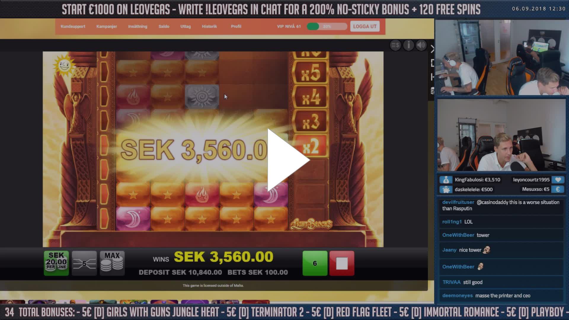 €10 Casino tournaments freeroll at Cafe Casino