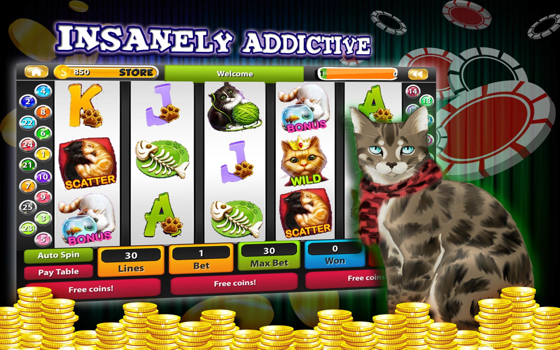 230 free spins no deposit casino at Royal Ace Casino