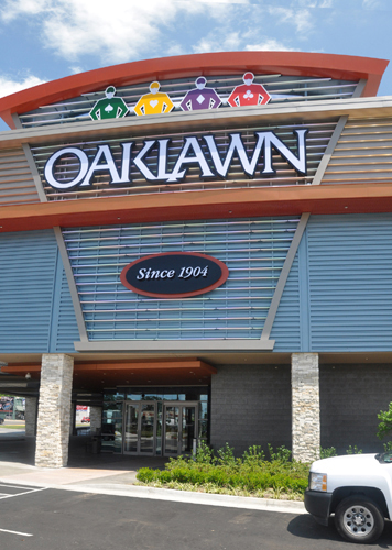 Racetrack Casino Facade Upgrade | Programmable LED Lighting | Color Changing LED | Oaklawn Racing & Gaming
