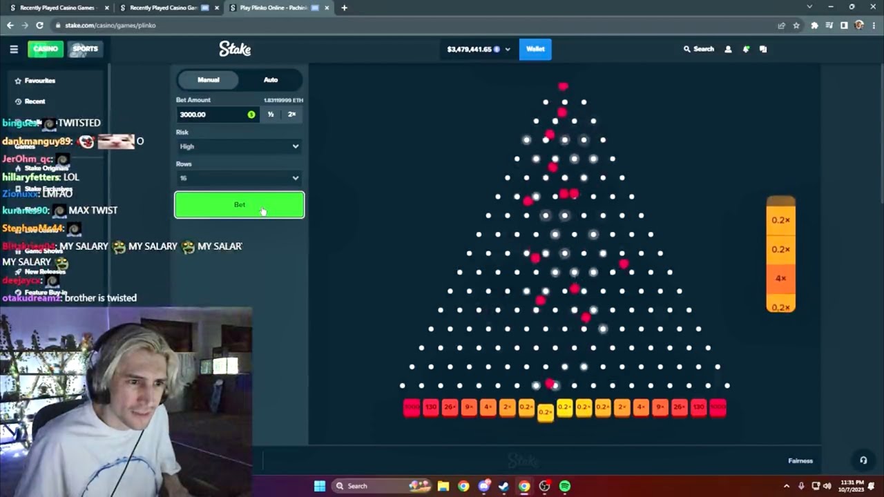XQC iese totul pe Plinko cu 3.5 Milioane de câștiguri mari